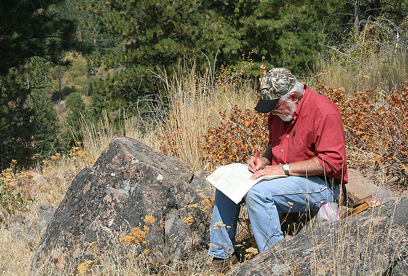 geologist Tracy Vallier in the field